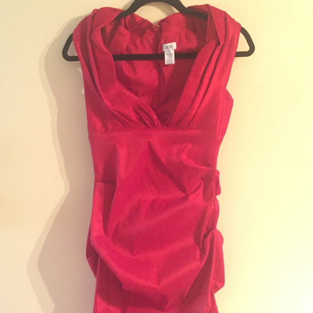 Red Ruche Cocktail/Dinner Dress